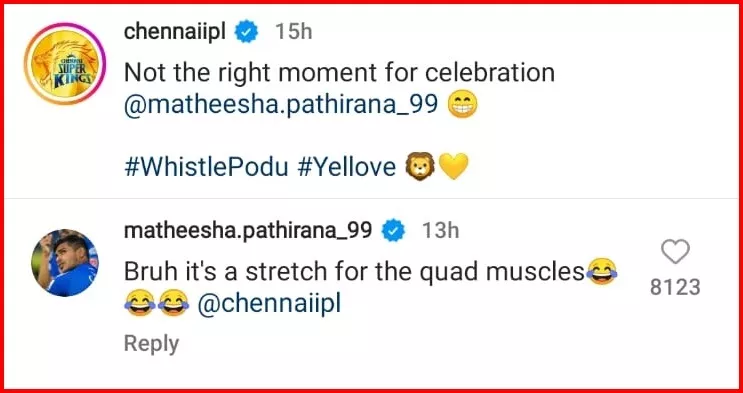 Matheesha Pathirana reply