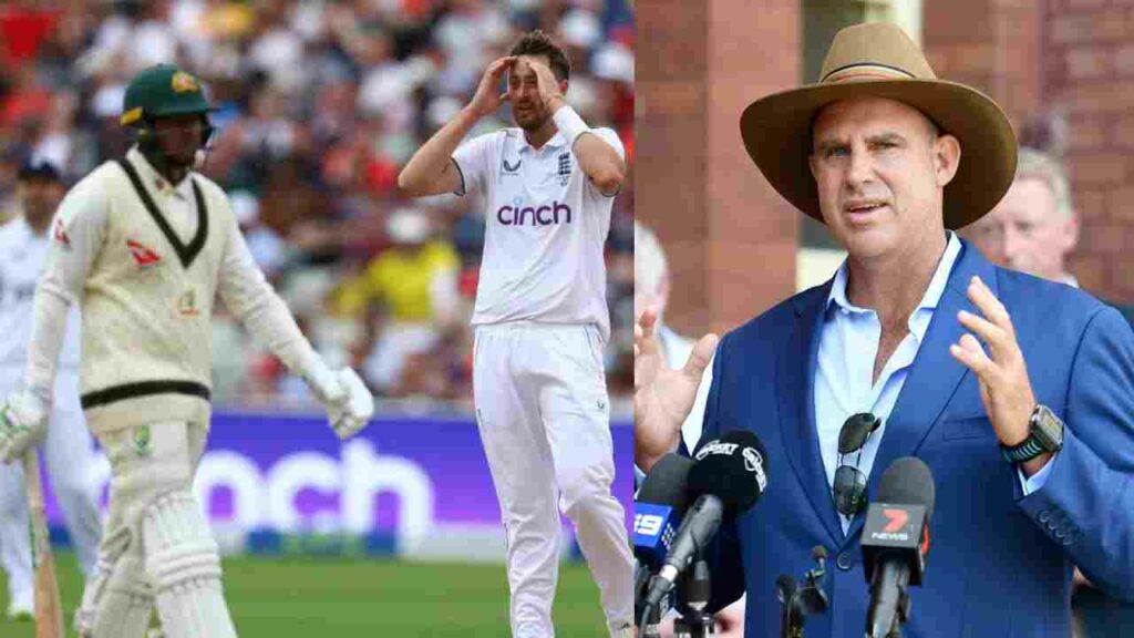"A fast bowler that is bowling 124 (kph) nude nuts..", Matthew Hayden bashes Ollie Robinson for having a go at Usman Khawaja in the first test of Ashes 2023