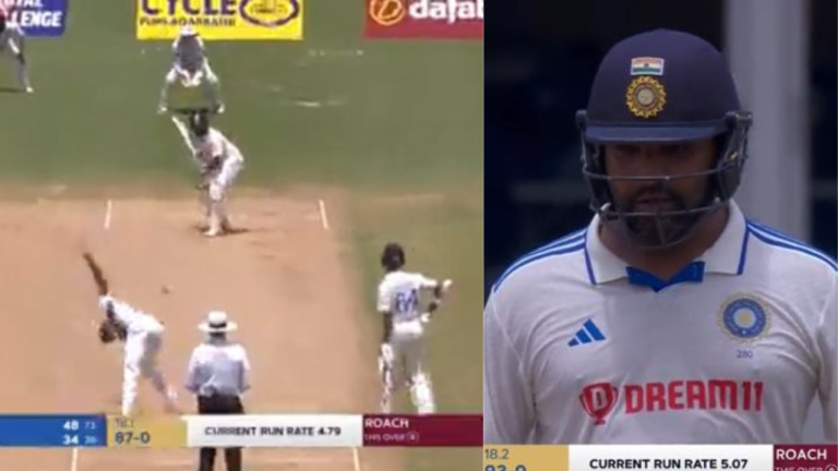 VIDEO: Rohit Sharma Pulls Kemar Roach For A Six To Reach His 50