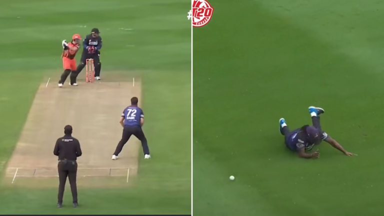 VIDEO: Chris Gayle Hilariously Tumbles Over To Stop The Ball During Fielding In A Global T20 Game