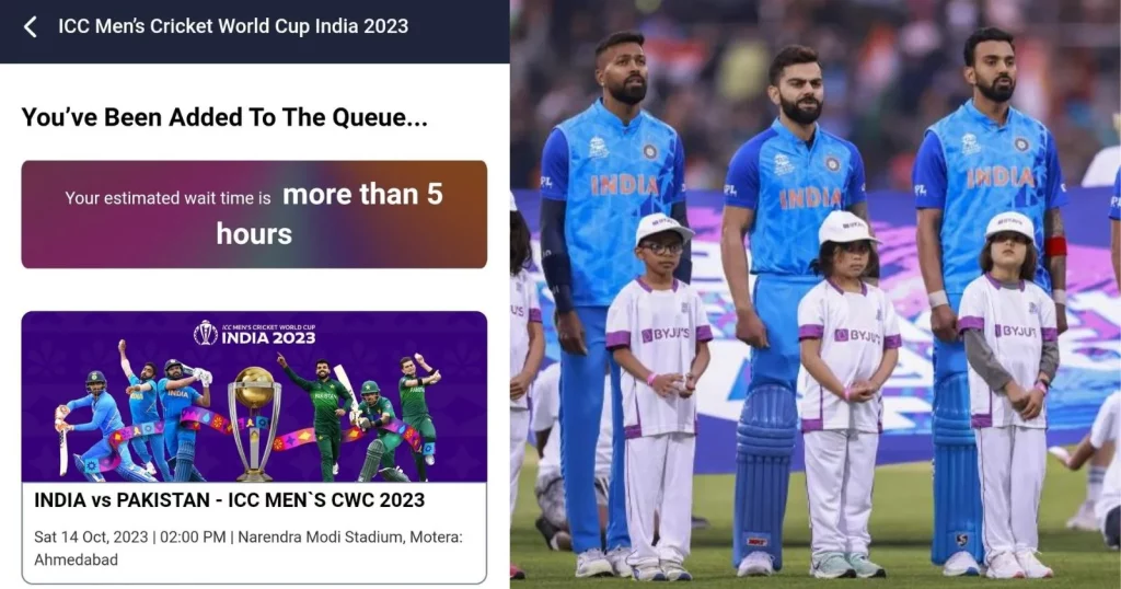 BookMyShow Queue India World Cup 2023 Tickets