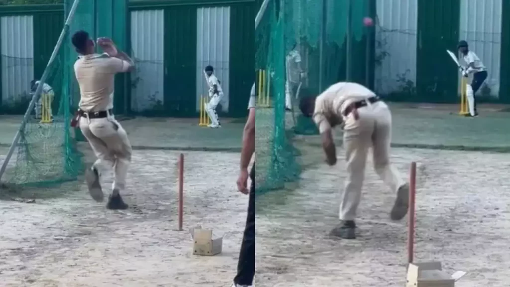 Mumbai Indians Share Viral Video Of Police Officer Bowling A Deadly Inswinger