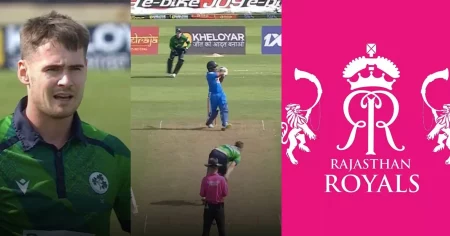 Rajasthan Royals Reacts To Sanju Samson's Flurry Of Boundaries In An Over Against Joshua Little