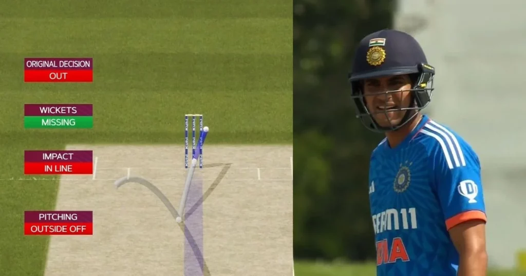 Shubman Gill Does Not Take Review; Hawk Eye Shows Ball Missing Stumps