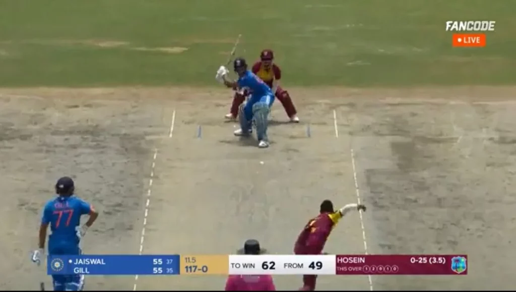 Yashasvi Jaiswal Reverse Sweeps Akeal Hosein For A Huge Six