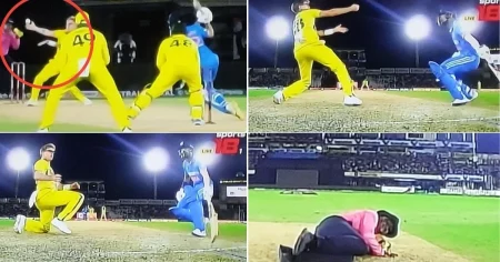 [ IND vs AUS ] Adam Zampa Saves The Umpire Fro Suffering A Big Blow