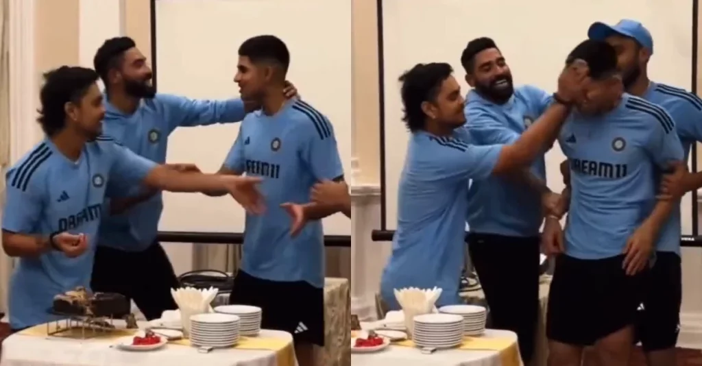 Ishan Kishan Hilariously Says ‘Aankh Dikhata Hai..' While Applying Cake On Shubman Gill