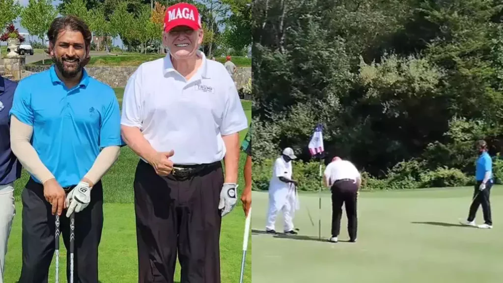 MS Dhoni Plays Golf With Donald Trump