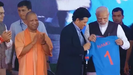 Sachin Tendulkar Presents 'Namo' Team India Jersey To Prime Minister Narendra Modi