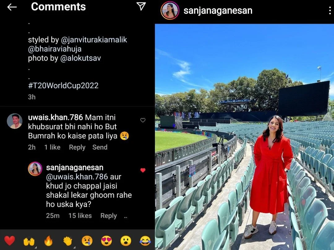 When Sanjana Ganesan Gave A Mouthshutting Reply To One Who Wanted To Troll Her For Her Looks