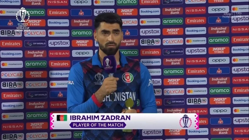 [Watch] "Award Dedicated To.." Ibrahim Zadran Makes Political Statement After Historic Win vs PAK