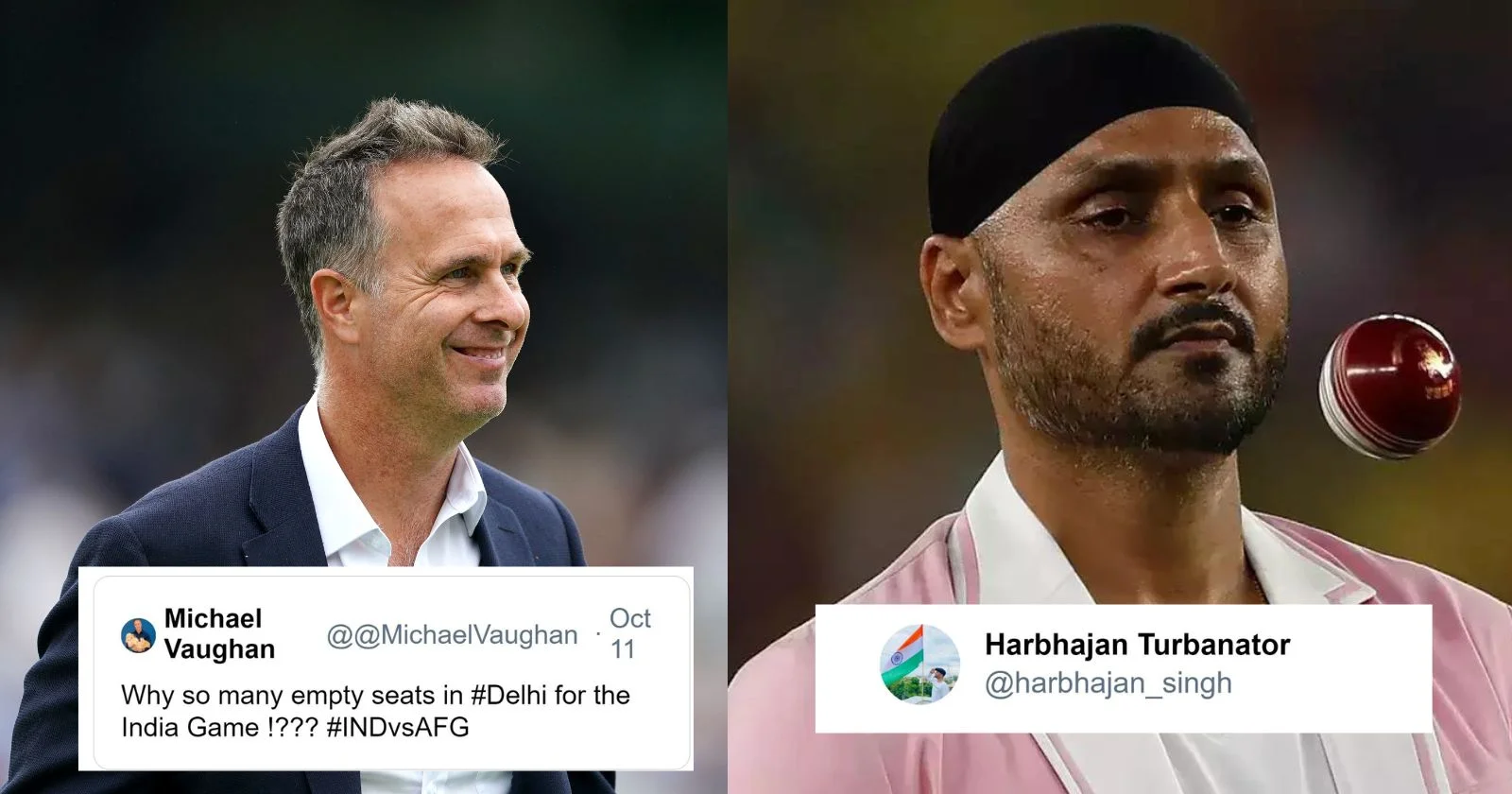 [IND vs AFG World Cup 2023] Harbhajan Singh Shuts Off Michael Vaughan For Empty Seat Comment