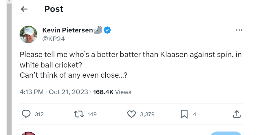 Kevin Pietersen Says Heinrich Klaasen Is Better Than Virat Kohli In Playing Spin