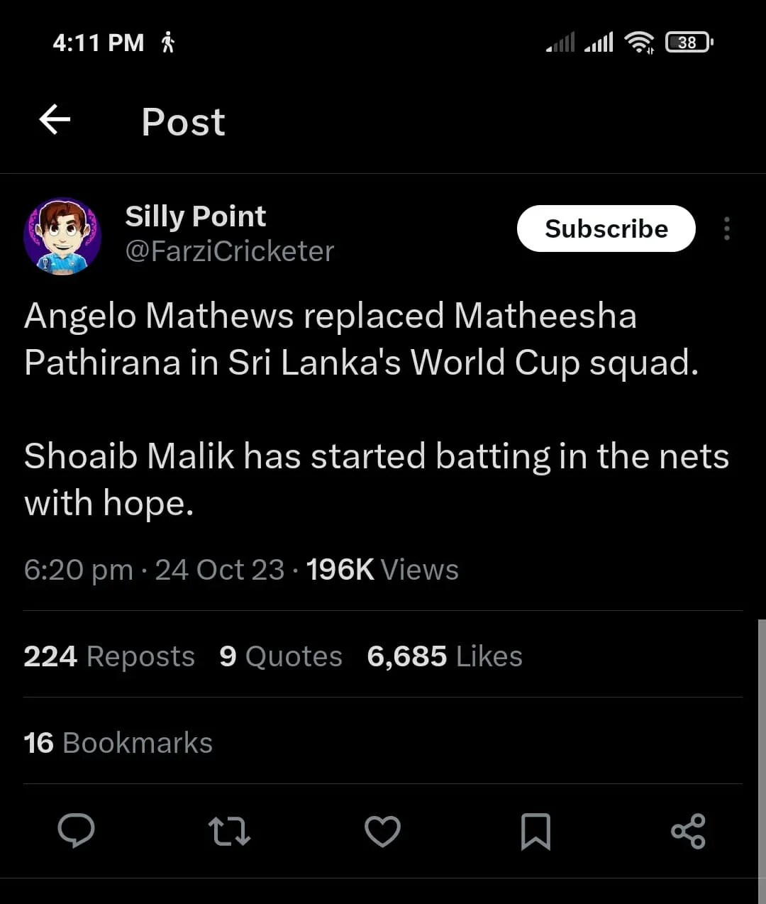 Cricket World Cup 2023: Memes On Return Of Angelo Mathews Against England