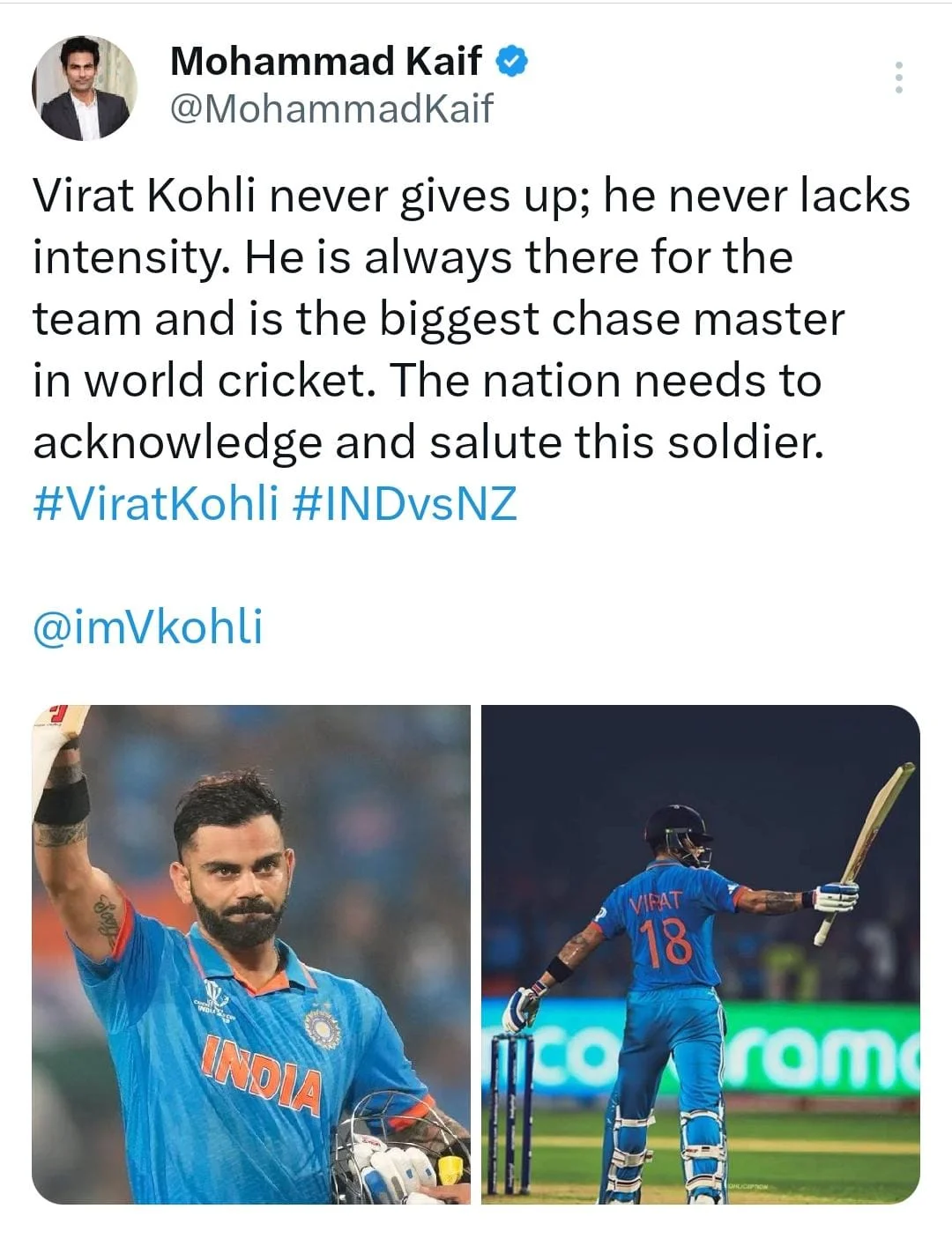 (World Cup 2023) Fans Hail Virat Kohli For Playing A Powerful Knock Of 95 Runs Against NZ-TGN