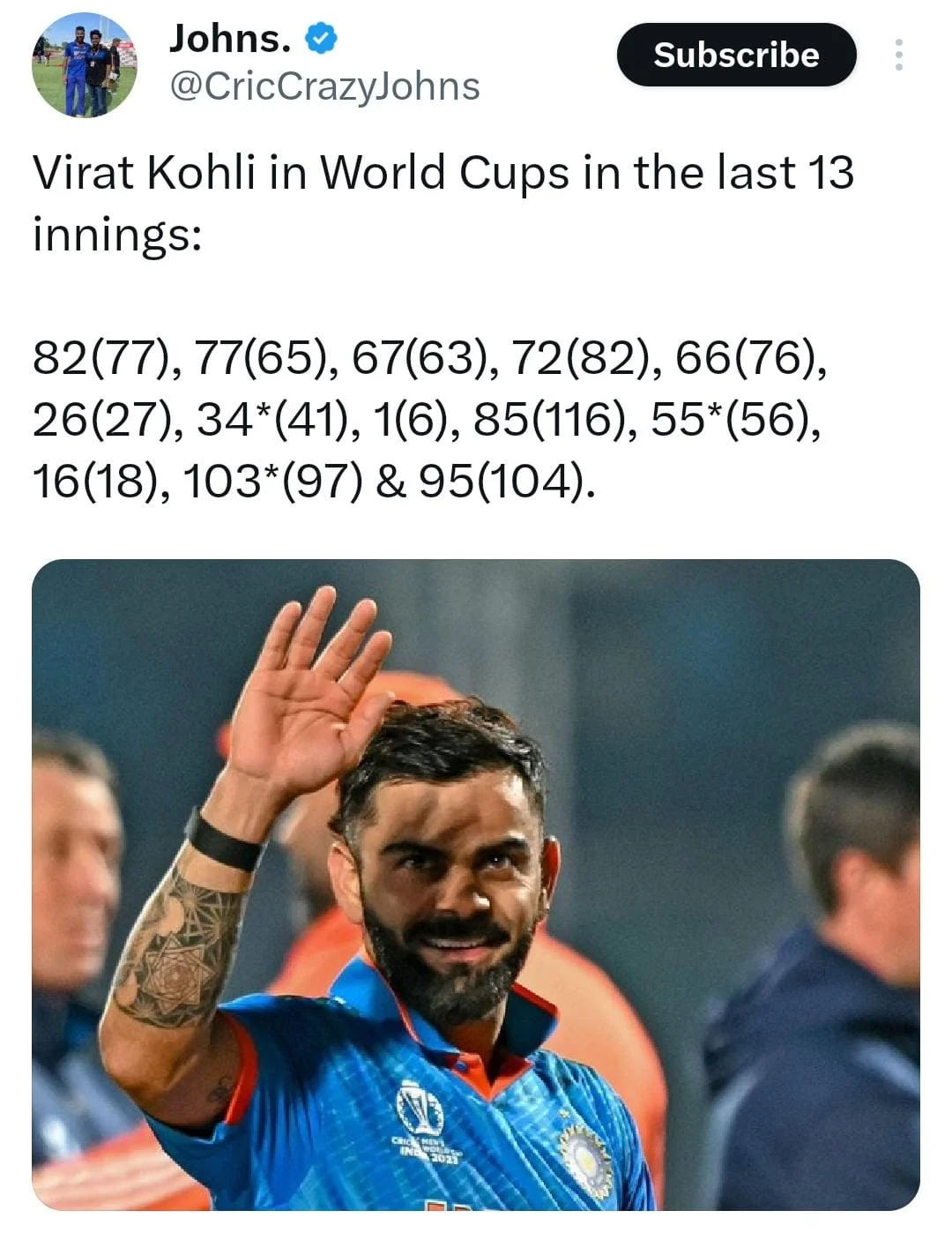 (World Cup 2023) Fans Hail Virat Kohli For Playing A Powerful Knock Of 95 Runs Against NZ-TGN