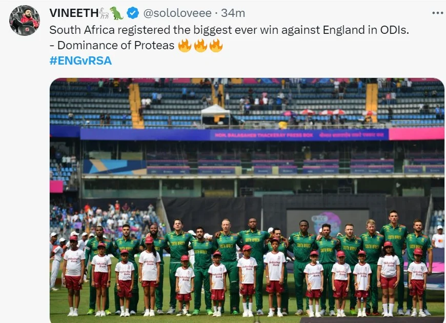 (World Cup 2023) Memes Galore As South Africa Thrash England In A One-Sided Game