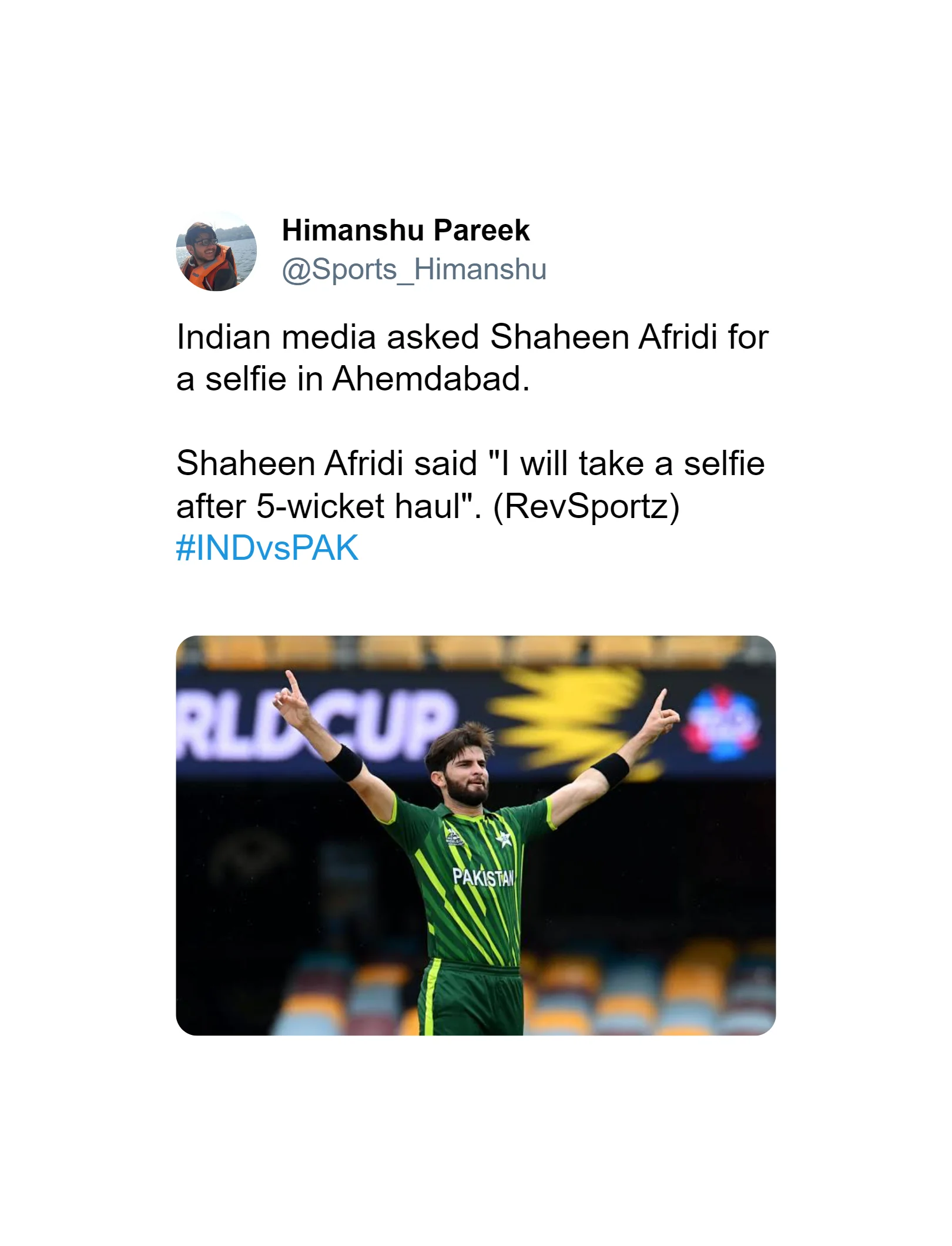 [IND vs PAK] Memes Galore As Shaheen Afridi Says That He Will Take Selfie With Media After 5-Wicket Haul