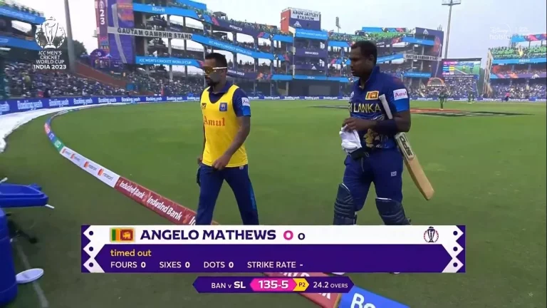 Angelo Mathews Becomes The First Player To Be Dismissed 'Timed Out'