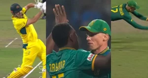 Fans React To Rassie Van Der Dussen's Sensational Catch To Dismiss Mitchell Marsh