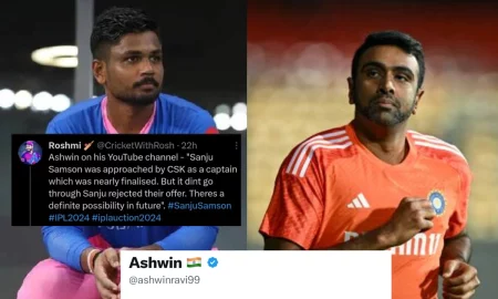 R Ashwin Called Out A Sanju Samson Fan For Spreading Fake News On Twitter