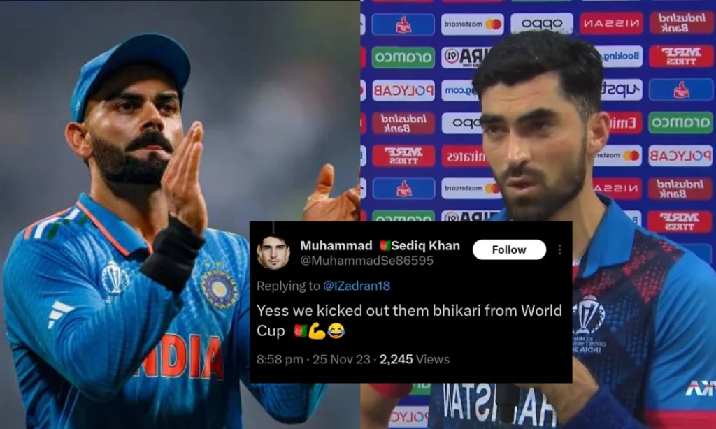 Ibrahim Zadran Trolled Pakistani Fans By Copying Virat Kohli's Tweet