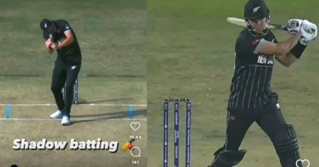 Trent Boult was seen shadow-batting and honing a specific stroke during a break in South Africa's batting innings