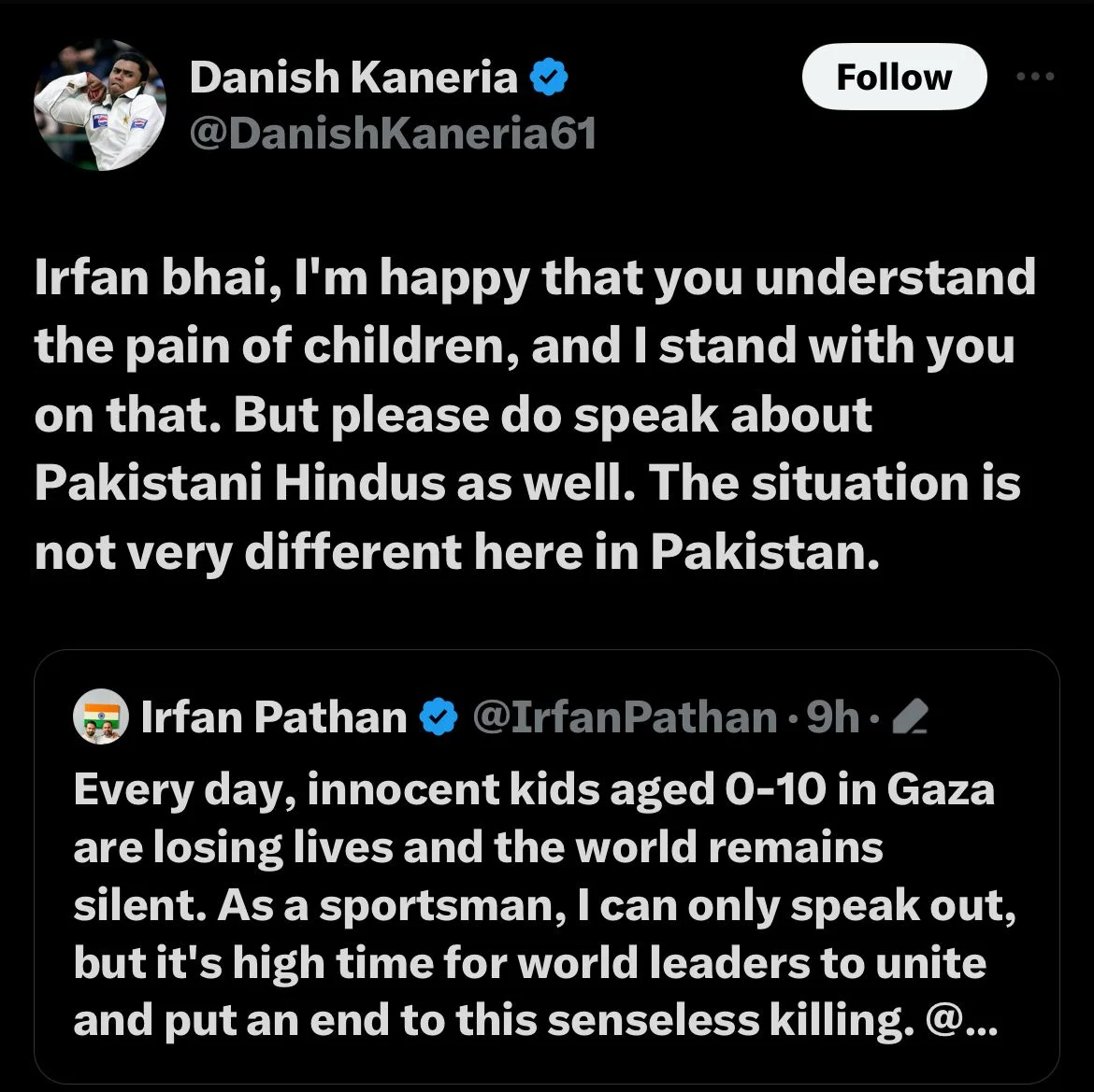 Danish Kaneria Gave A Hard-Hitting Reply To Irfan Pathan On His Tweet For Gaza