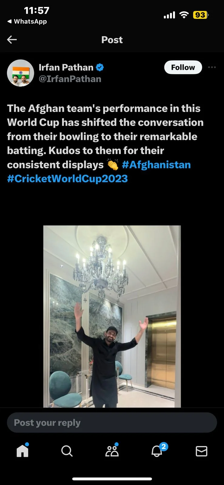 Irfan Pathan Reacts To Afghanistan's Fourth Victory In World Cup 2023