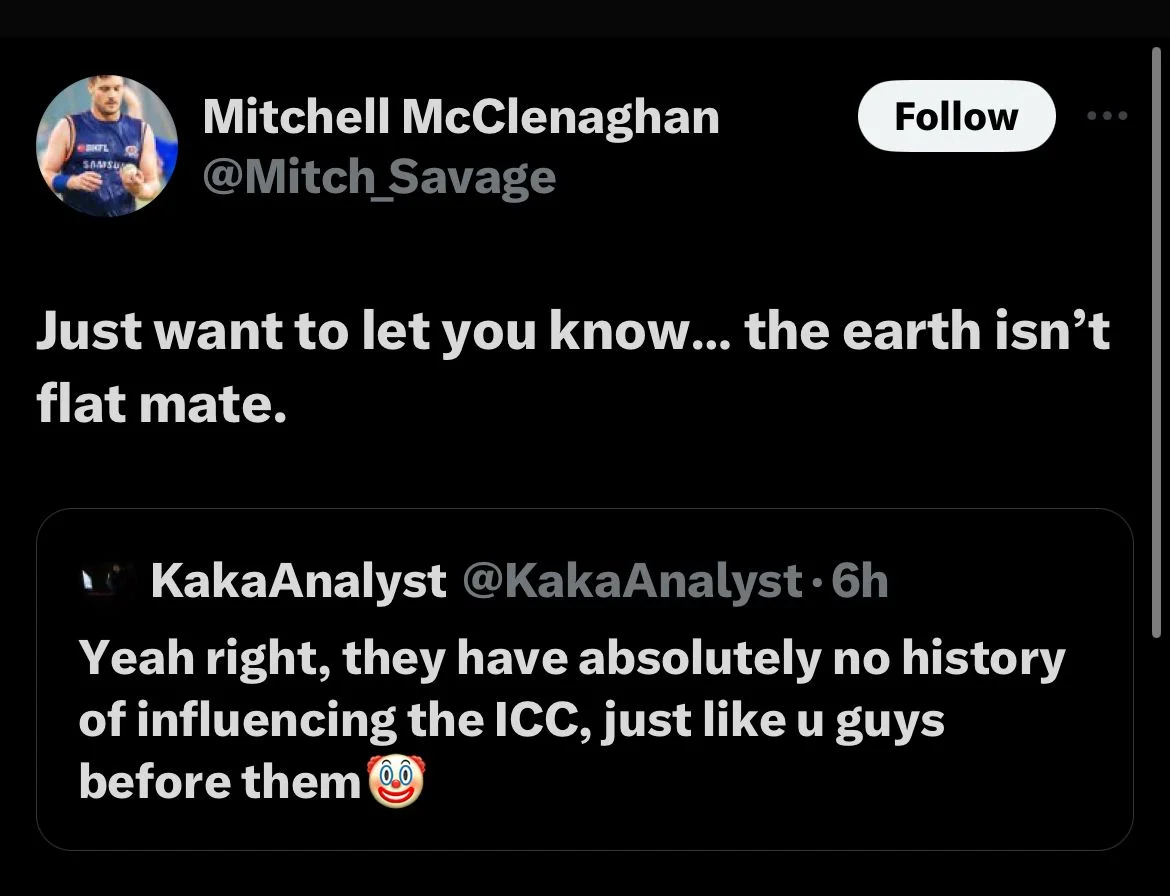 Mitchell McClenaghan Trolls A Pakistani Who Tried To Take A Dig At BCCI