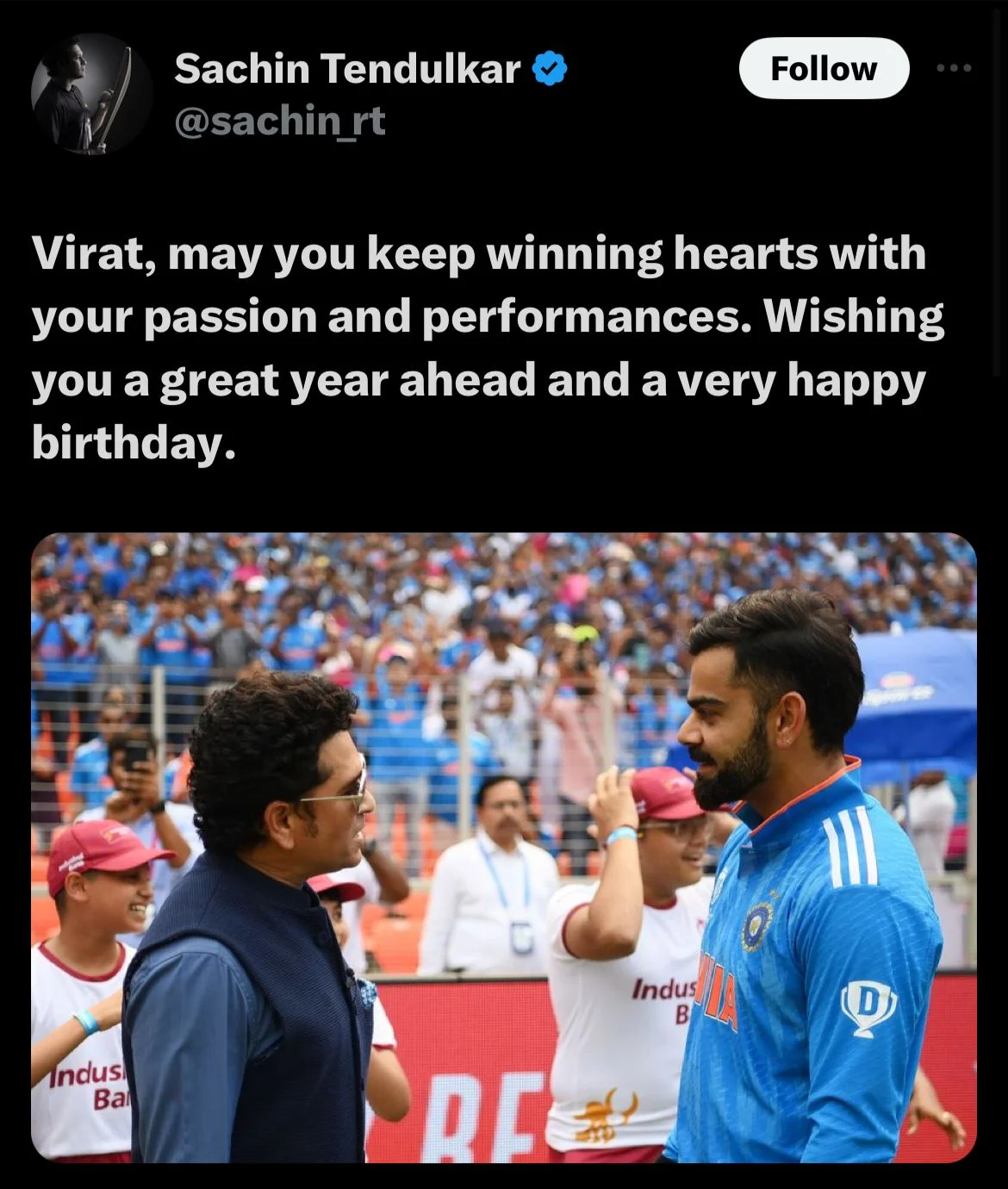 Sachin Tendulkar’s Birthday Message For Virat Kohli Is Boring And Unlike His Other Wishes