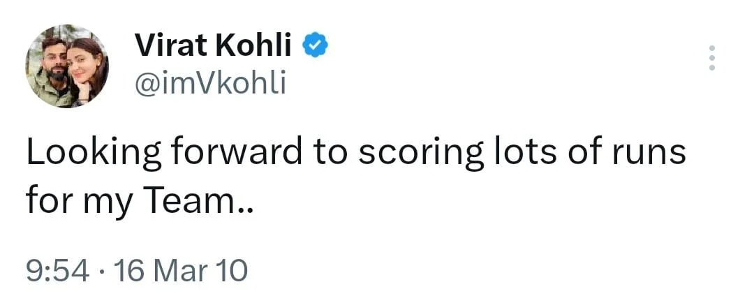 Virat Kohli's Tweet From 2010 Goes Viral After His 49th ODI Century