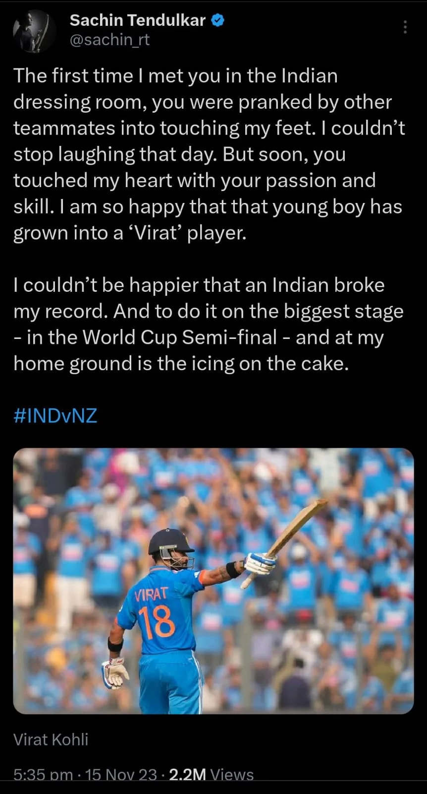 Sachin Tendulkar, Virat Kohli