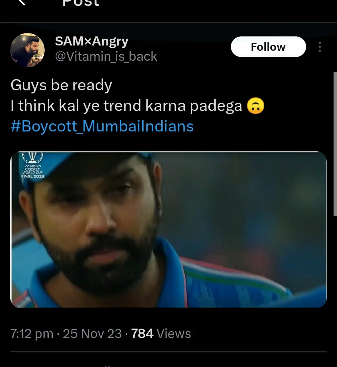 Angry Rohit Sharma Fans Warn Mumbai Indians Of Boycott
