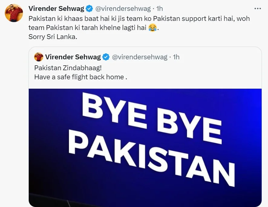Virender Sehwag Trolled Pakistan