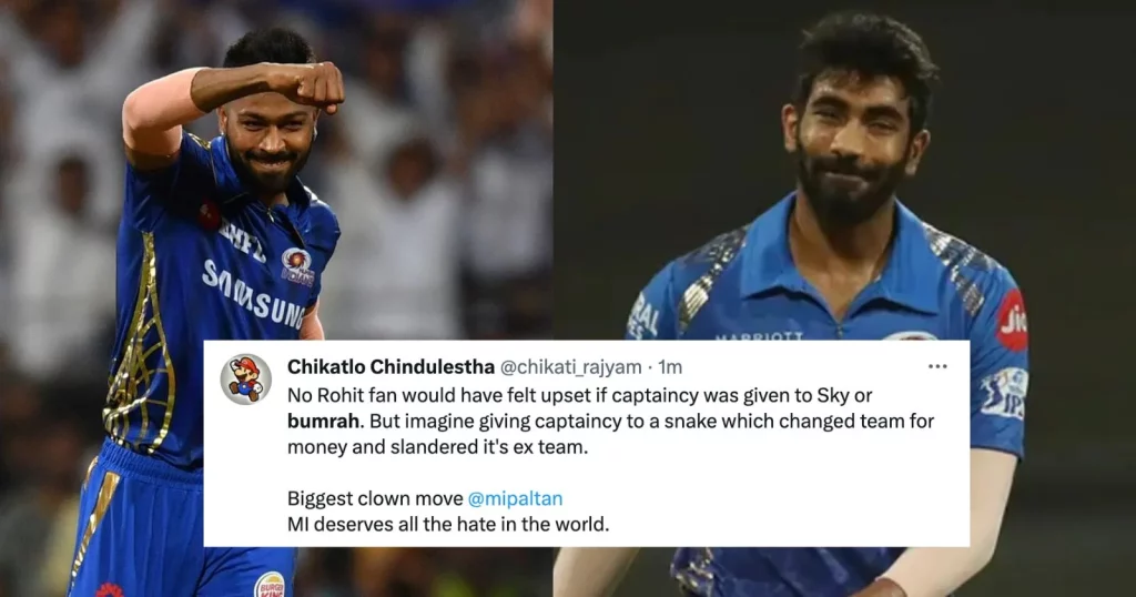 Fans Feel Bad For Jasprit Bumrah After Hardik Pandya Becomes Mumbai Indians Captain