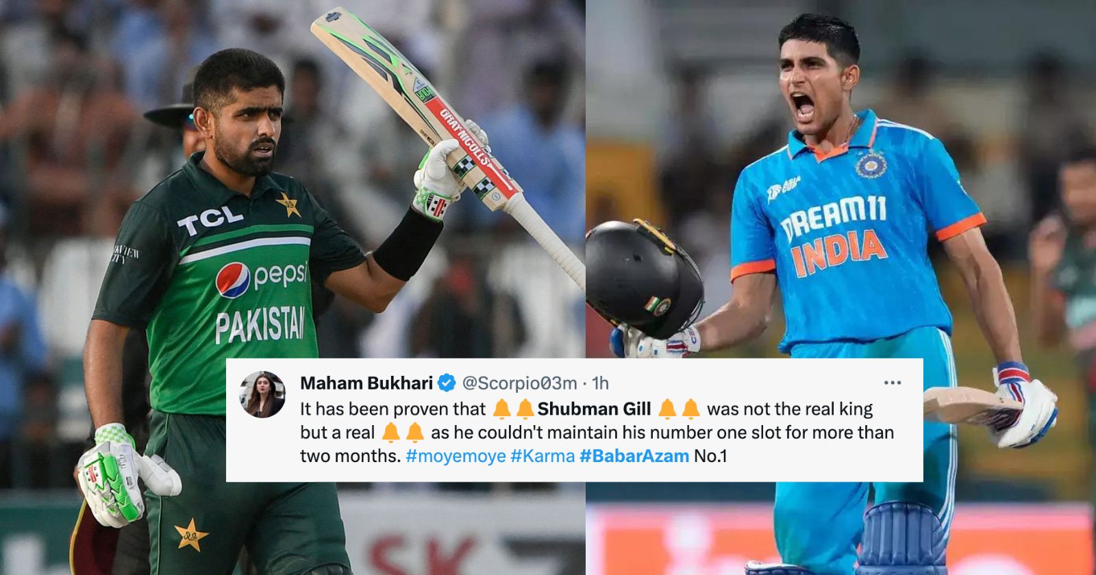 Pakistan Fans Troll Shubman Gill After Babar Azam Dethrones Him From The Number 1 Ranking