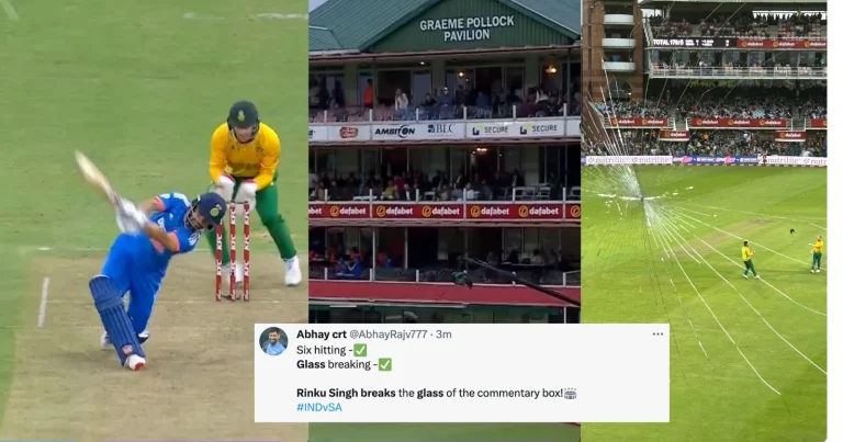 SA vs IND: Fans Can't Keep Calm As Rinku Singh Breaks Media Box Glass With A Powerful Six