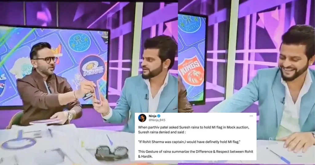Watch: Suresh Raina Does Not Hold The Mumbai Indians Flag Without Rohit Sharma As The Captain