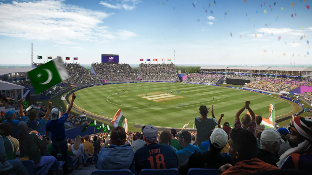 India vs Pakistan T20 World Cup 2024, A computer-generated rendering of the Nassau County Stadium in New York 