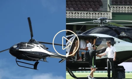 [WATCH] David Warner Arrives In A Helicopter At SCG Directly From His Brother's Wedding To Play In BBL