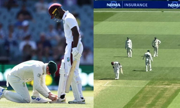 AUS vs WI: Watch Steve Smith Shows Amazing Humility To Tie The Shoe Laces Of Shamar Joseph
