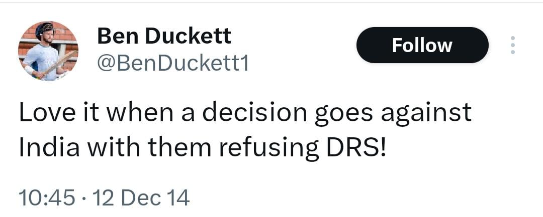 IND vs ENG: An Old Tweet Of Ben Duckett Critiquing India On DRS Went Viral