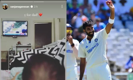 Sanjana Ganesan Shares A Cute Picture Of Son Angad Watching Jasprit Bumrah Take 5-For In IND vs SA 2nd Test