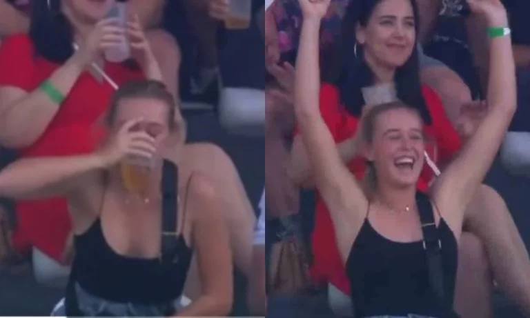 [Video] Girl Chugged Two Beer Glasses In The Stands During SA20 Match; Indians Call Her "Bewdi"
