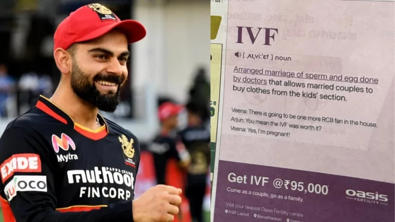 Fans Go Bonkers As An Advertisement Of IVF Hilariously Uses RCB