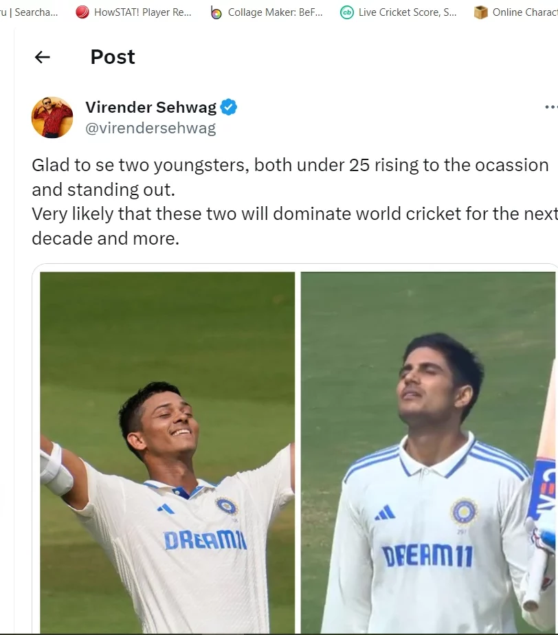 Shubman Gill vs Yashasvi Jaiswal: Virender Sehwag Makes A Bold Prediction About The Two Youngsters