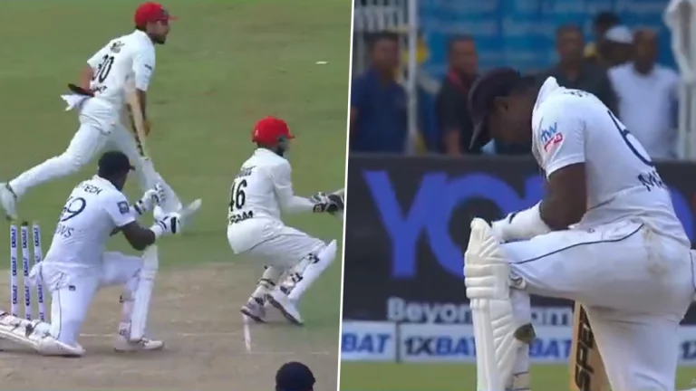 VIDEO: Angelo Mathews Gets Out Yet Again In The Weirdest Way Possible