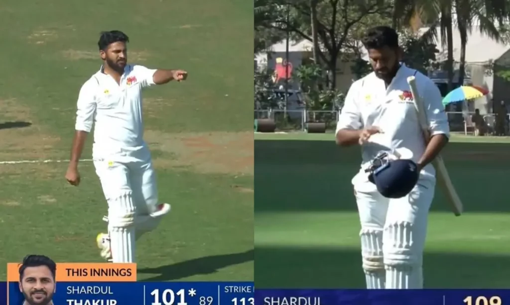 Watch: Shardul Thakur's Fiery Celebration After Century In Ranji Semi-Final