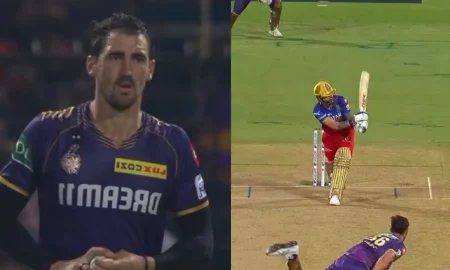 [Watch] RCB vs KKR: Virat Kohli Whipped Mitchell Starc With A Powerful Flick Shot For A Six